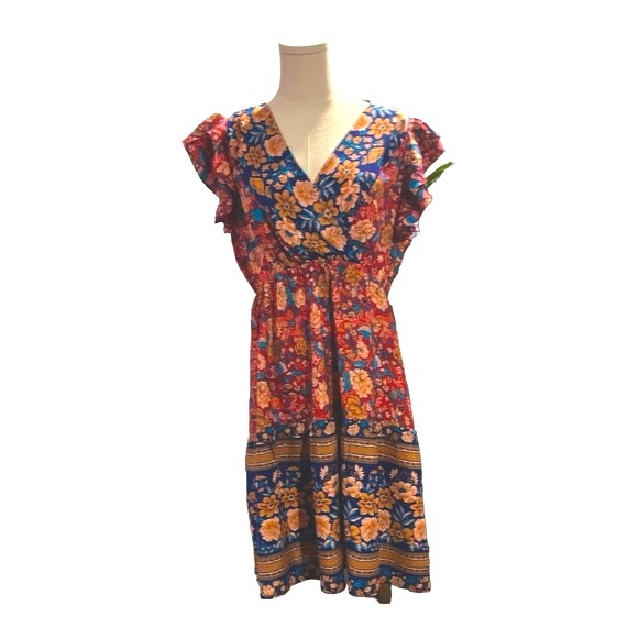 Kojooin Sexy V Neck Short Sleeve Dress Size L. - Picture 3 of 3